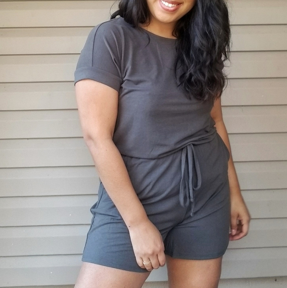 SHAKE IT OFF ROMPER IN DARK GRAY - Picture 3 of 5